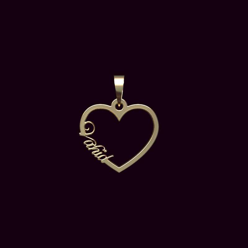 آویز گردنبند طلا 18 عیار زنانه مدوپد مدل اسم وحید vahid کد PB1-11177