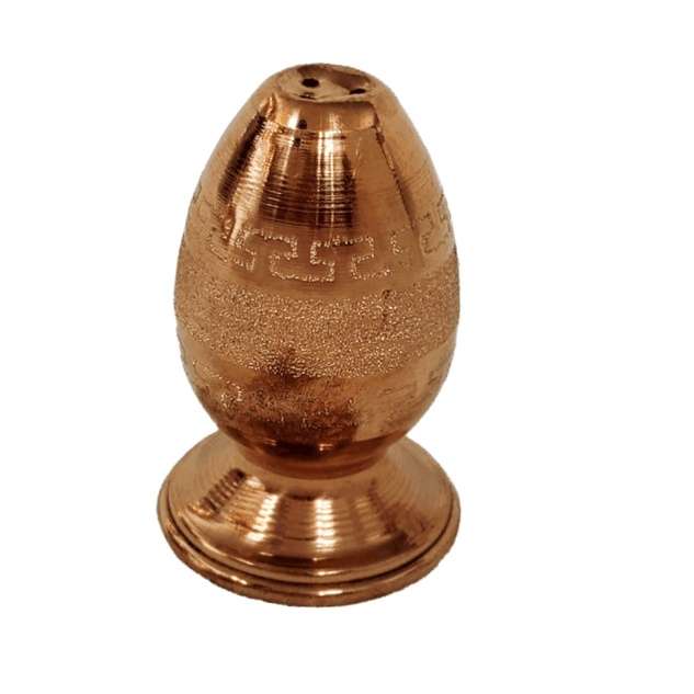 نمکدان مسی مدل تخم مرغی طرح شنی کد AZ-SE-01