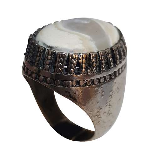 انگشتر نقره مردانه مدل عقیق حجرالاخلاص مغربی HEM110185