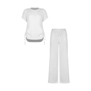 ست تیشرت و شلوار زنانه مدل LUX-WHSH