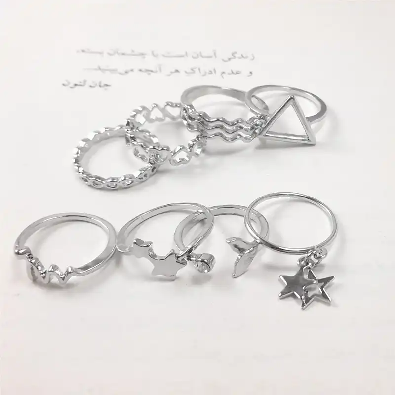 انگشتر زنانه مدل Rns20 مجموعه 8 عددی