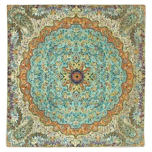 رومیزی ترمه هفت رنگ مدل T73 سایز 100X100 سانتی متر