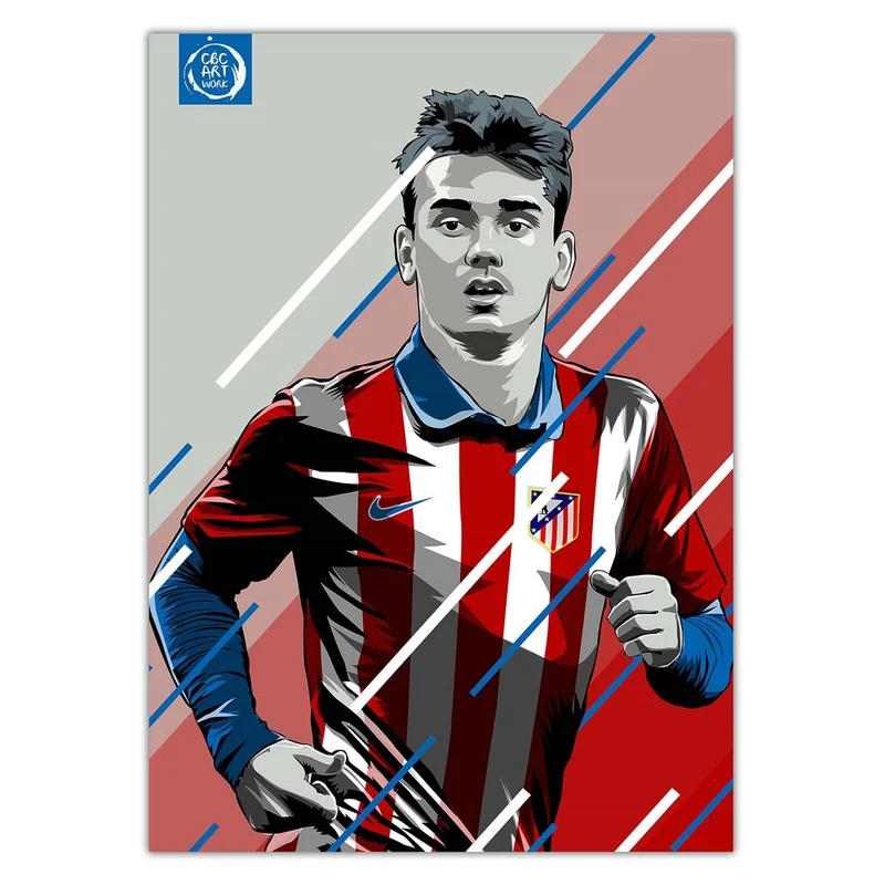 تابلو شاسی ونسونی طرحGriezmann Art سایز 30x40 سانتی متر