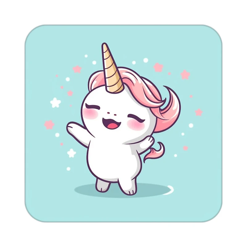 زیر لیوانی کاکتی طرح اسب تک شاخ و یونیکورن مدل mp30072