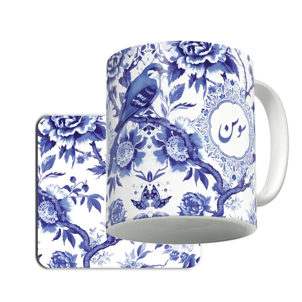 ماگ لاژید مدل اسم سوسن به همراه زیرلیوانی