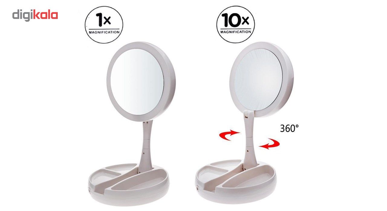آینه آرایشی Foldaway مدل چراغ دار با قابلیت بزرگنمایی -  - 3