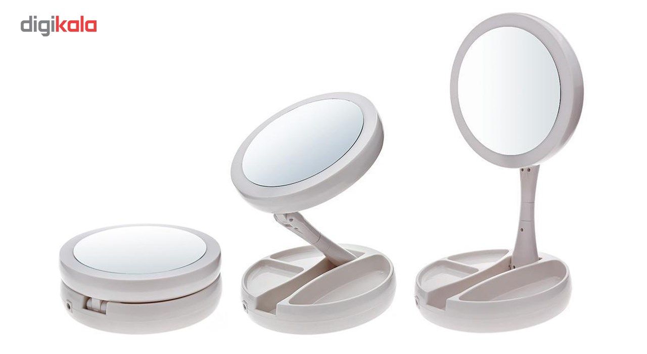 آینه آرایشی Foldaway مدل چراغ دار با قابلیت بزرگنمایی -  - 5