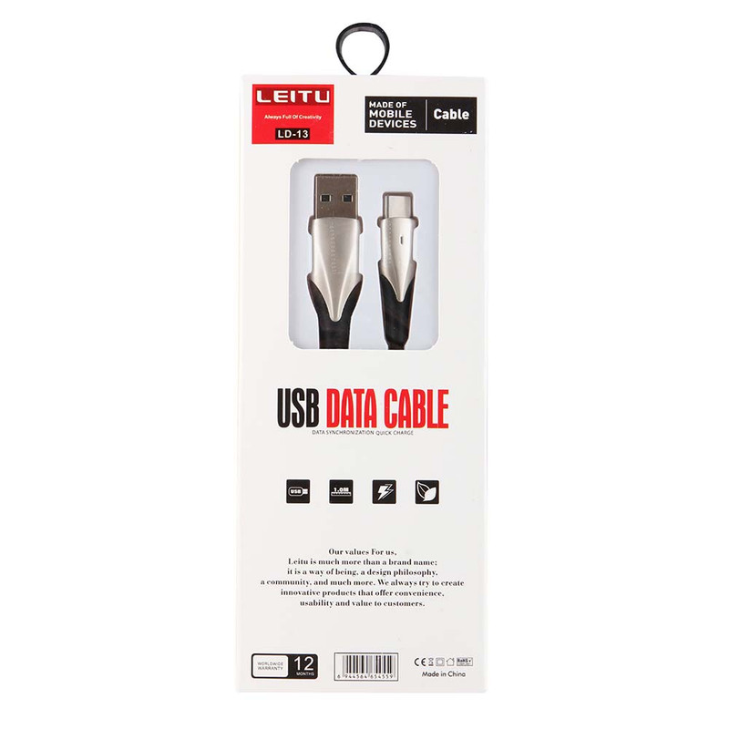 کابل تبدیل USB به USB-C لیتو مدل LD-13 طول 1 متر