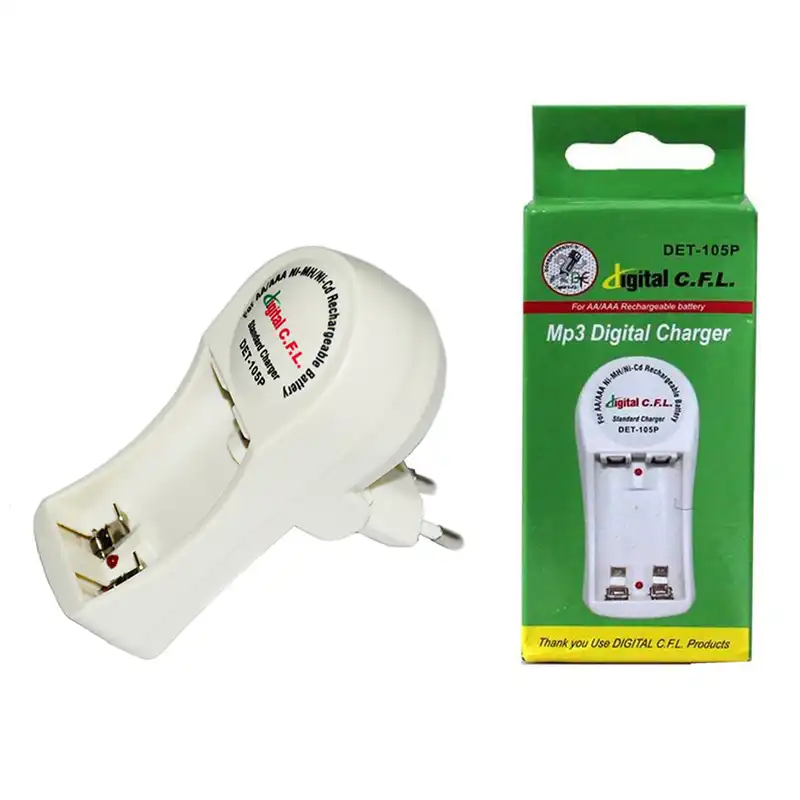 شارژر باتری دیجیتال سی.اف.ال مدل DET-105P به همراه بسته 2 عددی باتری نیم قلمی شارژی C.F.L 650mAh