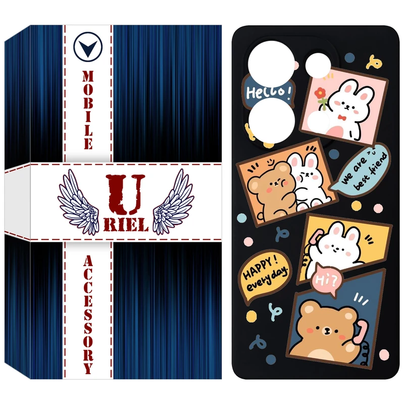 کاور یوریل مدل KSH کد 19 طرح خرگوش و خرس مناسب برای گوشی موبایل شیائومی Redmi Note 14S