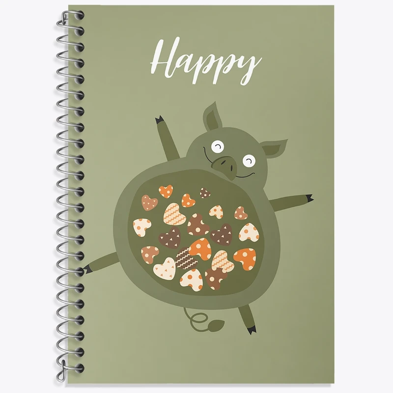 دفتر زبان 50 برگ خندالو مدل دو خط طرح گربه (Cat) کد N954