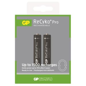 نقد و بررسی باتری نیم قلمی شارژی سایز AAA جی پی مدل ReCyko Plus Pro 800mAh بسته 2 عددی توسط خریداران