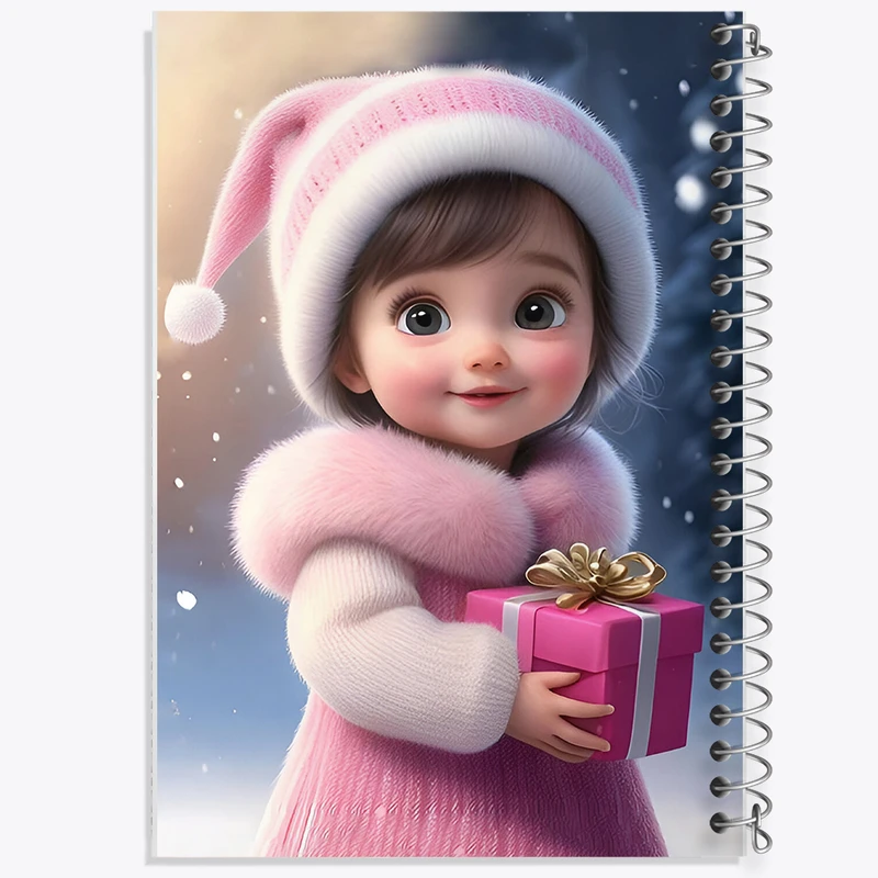 دفتر شطرنجی 50 برگ خندالو طرح دخترانه کیوت کد N4323