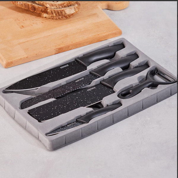 ست چاقو 6 پارچه کاراجا مدل black stone ست چاقو 6 پارچه کاراجا مدل black stone