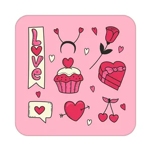 زیر لیوانی کاکتی طرح عاشقانه مدل mp39004