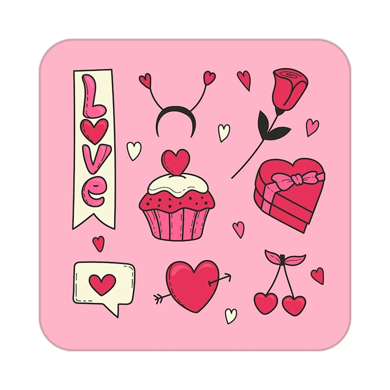 زیر لیوانی کاکتی طرح عاشقانه مدل mp39004