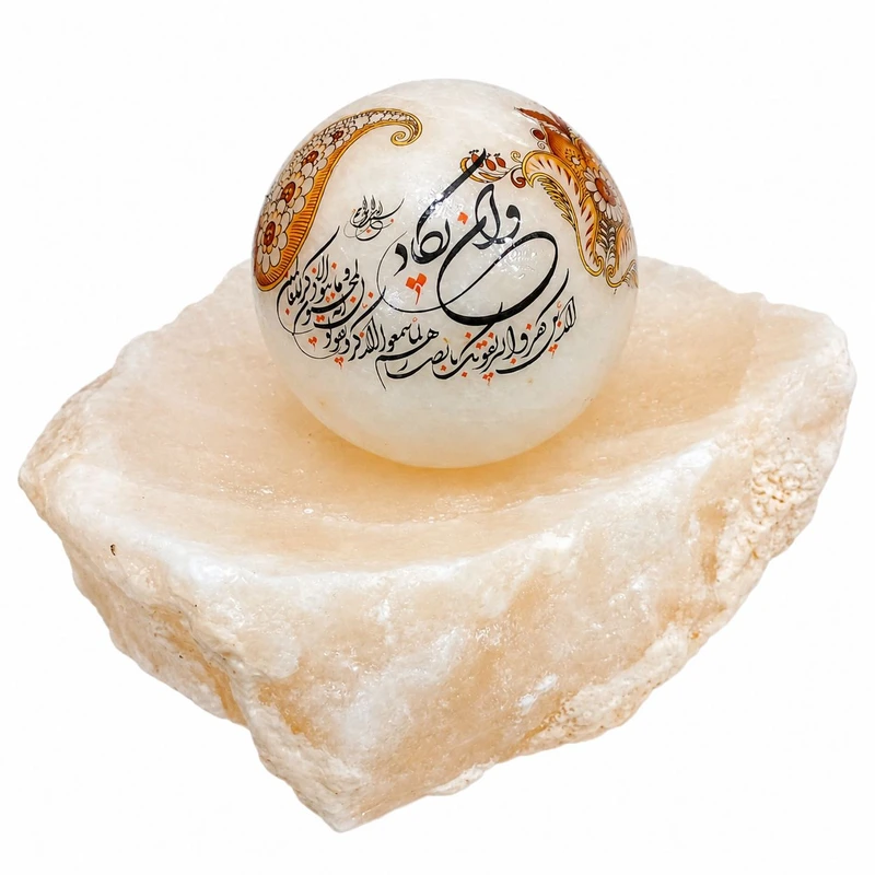 سنگ نمک دکوری مدل گوی و کاسه دفرمه کد 08