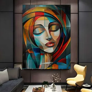 تابلو بوم طرح مخمل پرتره انتزاعی مدل کوبیسم کد BK24385