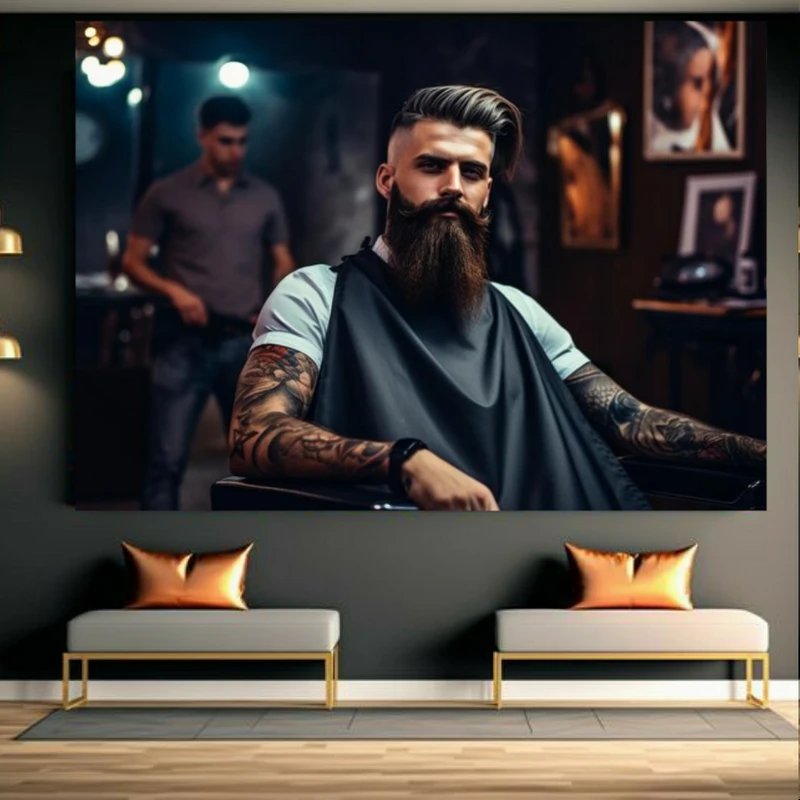 پوستر طرح مخمل آرایشگاه مردانه مدل پسرانه کد FP105712