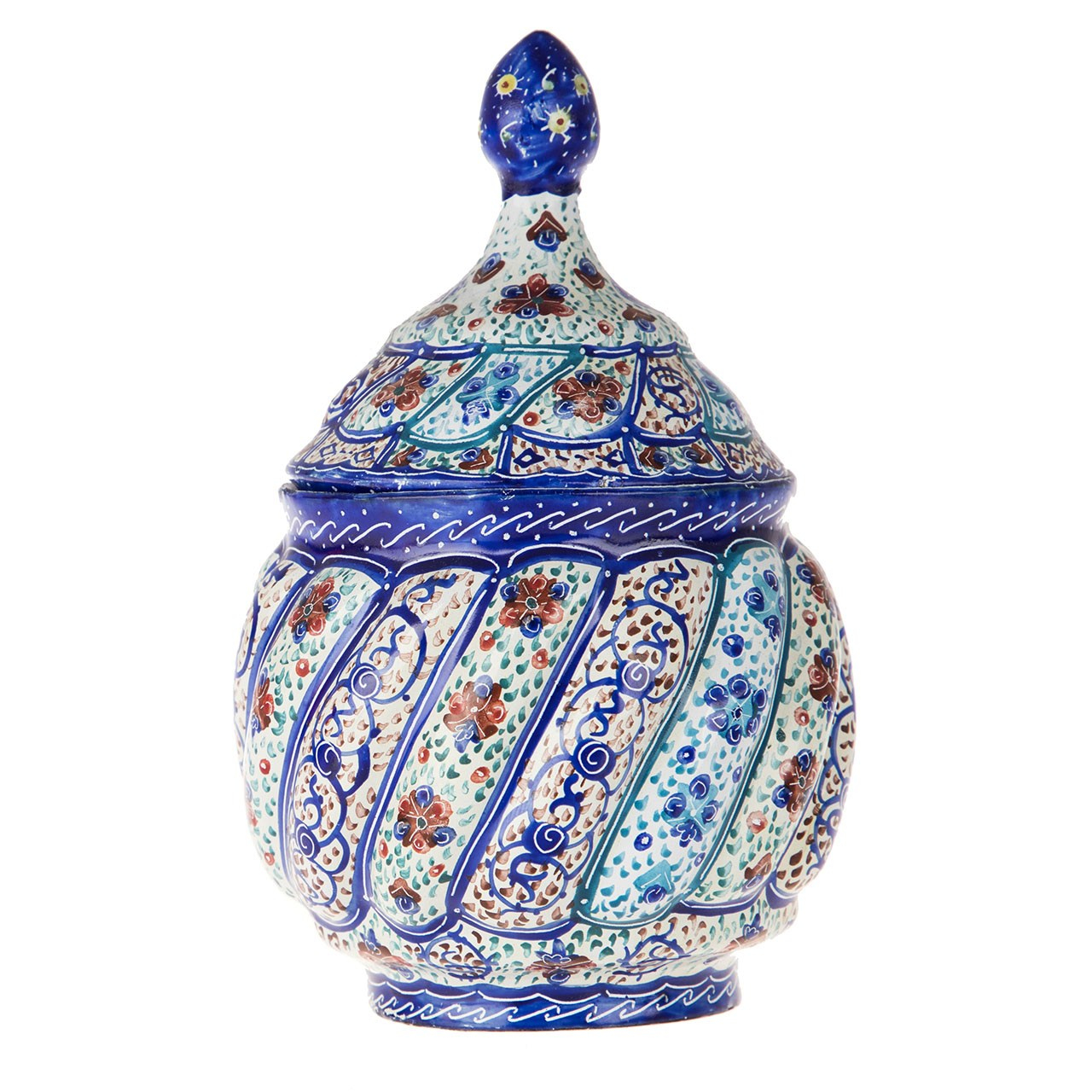 قندان مسی میناکاری شده اثر سلطانی طرح 8