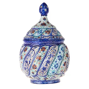 قندان مسی میناکاری شده اثر سلطانی طرح 8