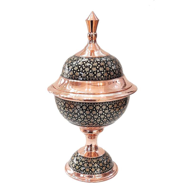 شکلات خوری مسی خاتم کاری مدل 22