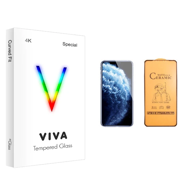 محافظ صفحه نمایش سرامیکی ویوا مدل 4K مناسب برای گوشی موبایل اپل iPhone 11 Pro Max