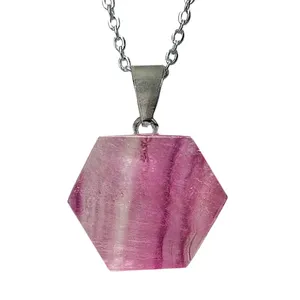 گردنبند دخترانه مدل شش ضلعی طرح فلوریت کد 11-218