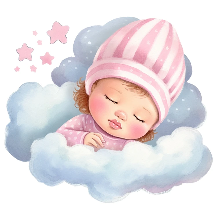 استیکر پارچه و لباس پاد آفرین مدل نوزاد در خواب کد DKST340