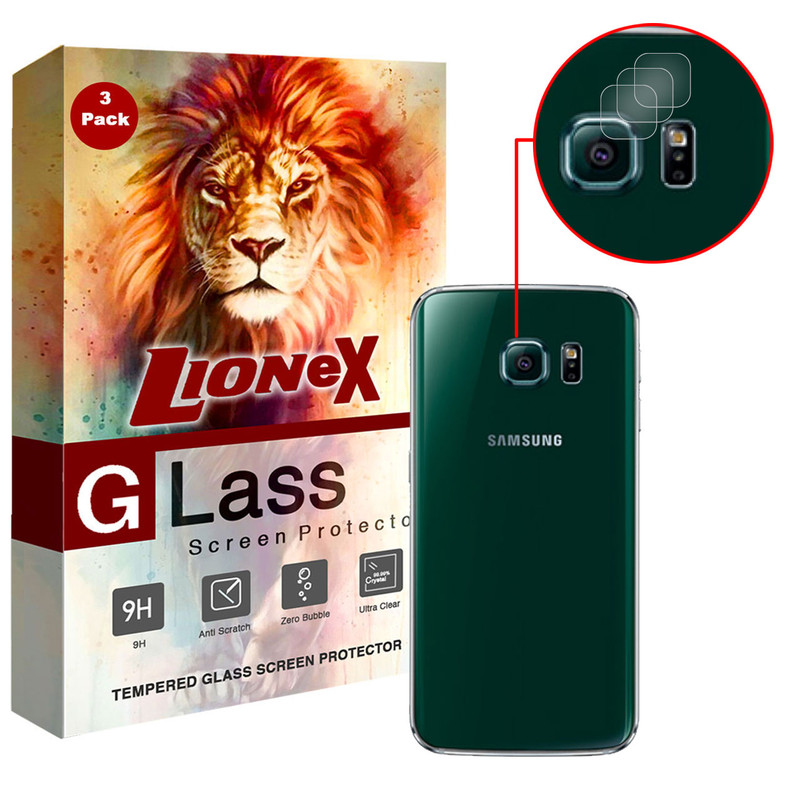 محافظ لنز دوربین لایونکس مدل UTFS مناسب برای گوشی سامسونگ Galaxy S6 edge بسته سه عددی