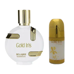 ادوپرفیوم زنانه اسکلاره مدل Gold Irisحجم100میل به همراه رول ضد تعریق زنانه اسکلاره مدل Gold Iris