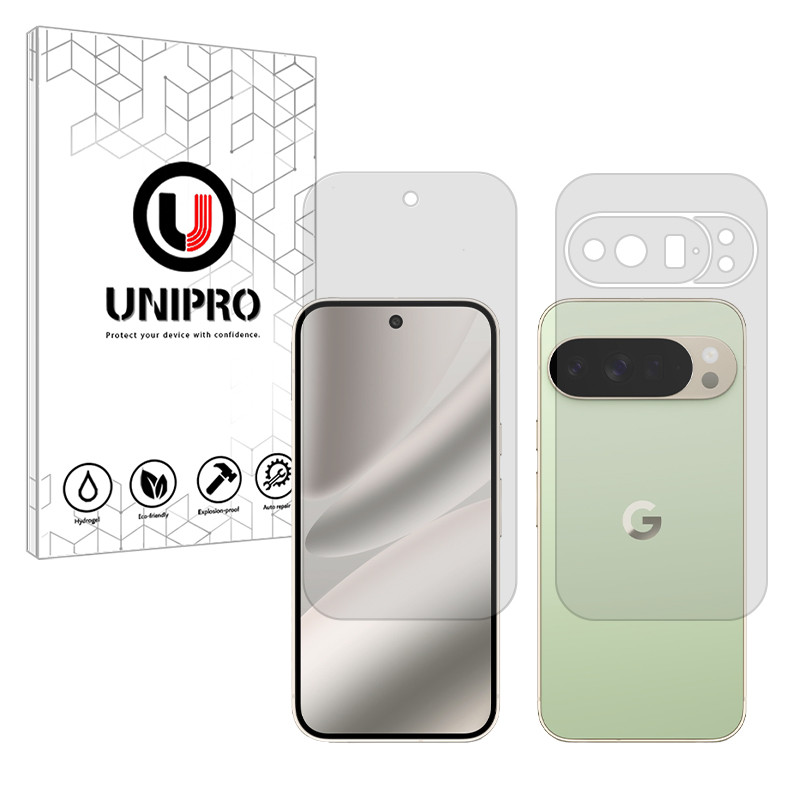 محافظ صفحه نمایش شفاف یونی پرو مدل Star 5 مناسب برای گوشی موبایل گوگل Pixel 10 Pro XL به همراه محافظ پشت گوشی