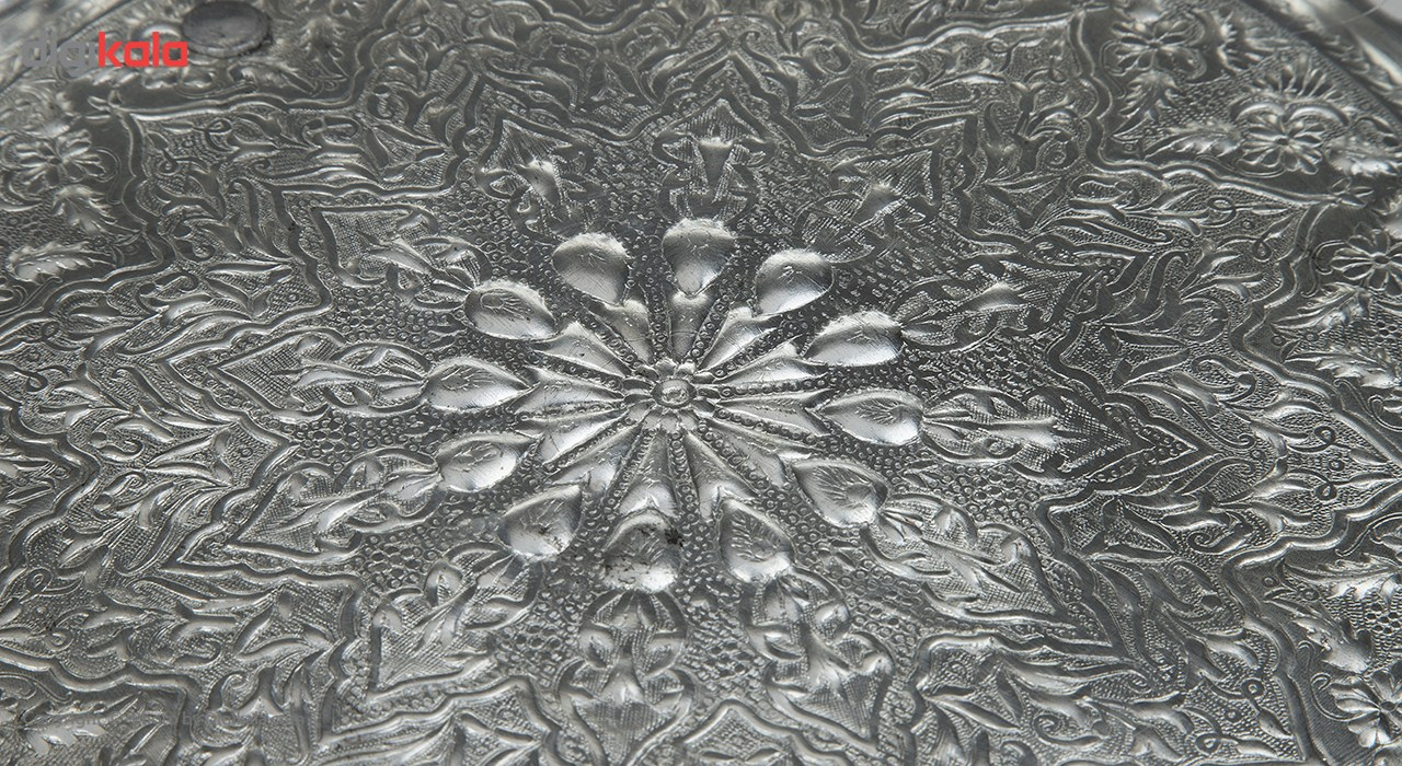 میوه خوری مسی آزین مس مدل سه پایه طرح برجسته سایز 3
