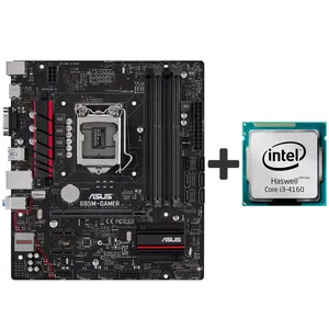 مادربرد ایسوس مدل B85M-GAMER همراه با پردازنده مرکزی اینتل مدل Haswell Core i3-4160