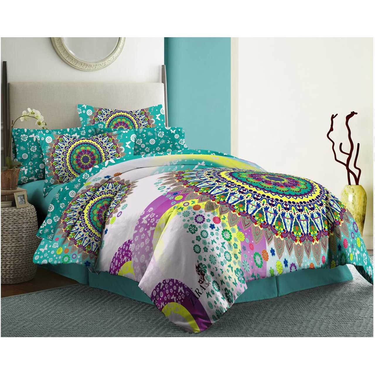 سرویس لحاف روتختی Zara مدل Rainbow دو نفره 8 تکه