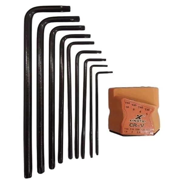 آچار آلن ستاره‌ای بلند زین تای مدل X16708 بسته 9 عددی