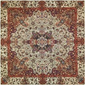 رومیزی ترمه ابریشمی خانه ترمه ایران طرح چهلستون ممتاز 6486 سایز 100 × 100