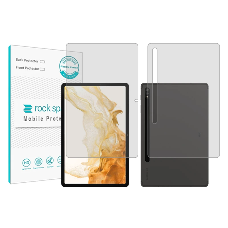 محافظ صفحه نمایش شفاف راک اسپیس مدل Hygel مناسب برای تبلت سامسونگ Galaxy Tab S8 Plus به همراه محافظ پشت تبلت