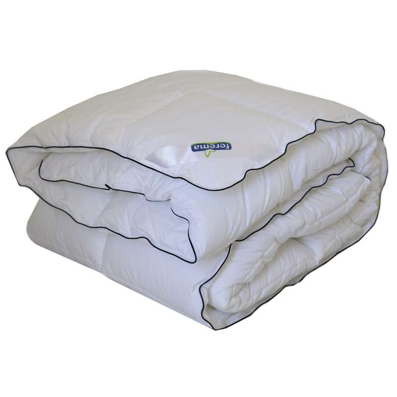 لحاف الیاف هالو ساده سفید فرما مدل F-HT-Quilt - دو نفره
