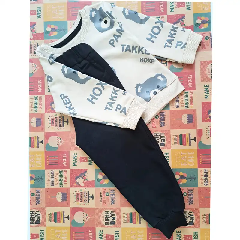 ست سویشرت و شلوار بچگانه مدل خرس کد H0XP