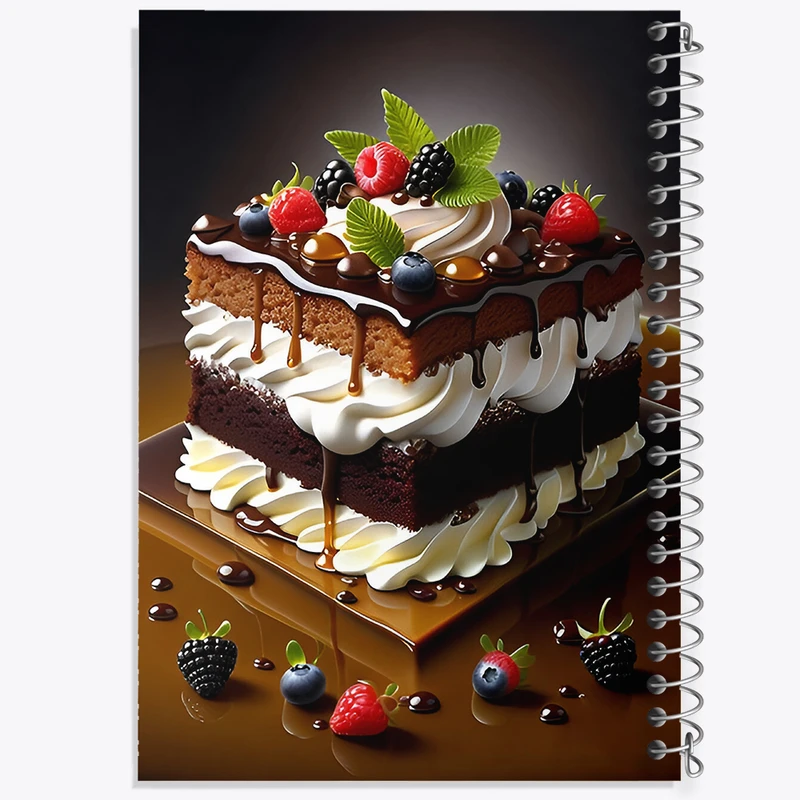 دفتر ژورنال نویسی 50 برگ خندالو مدل نقطه ای طرح کیک شکلاتی کد F6744