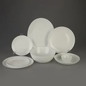 سرویس غذا خوری 26 پارچه دینو گرد سفید ساده