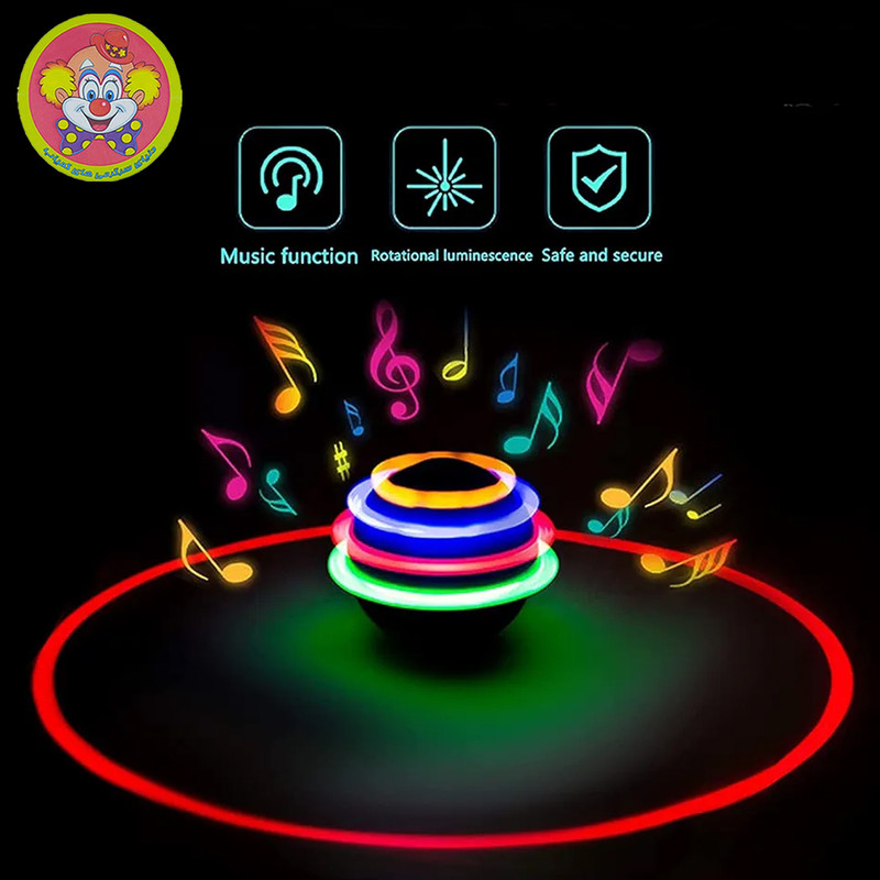 اسباب بازی کوکی دنیای سرگرمی های کمیاب مدل فرفره چراغ دار و موزیکال طرح ایموجی کد DSK-A694