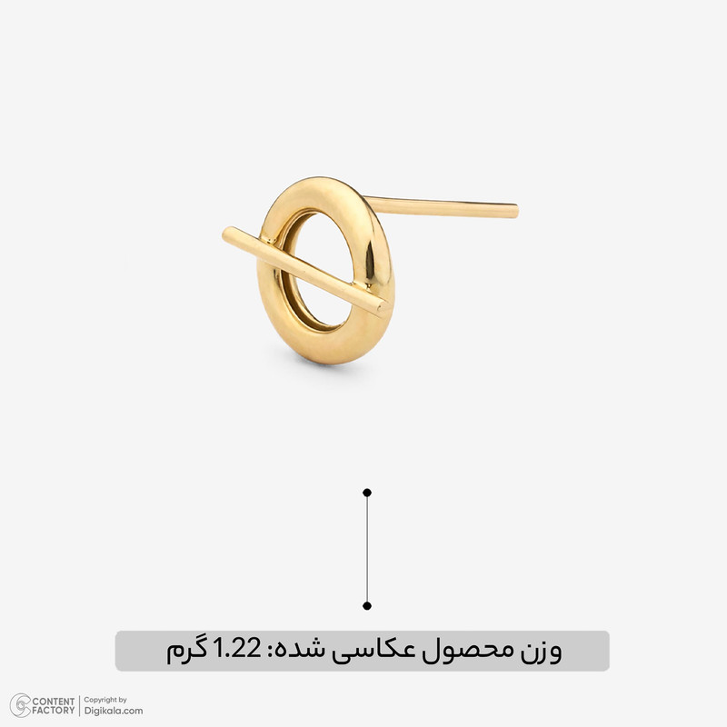 گوشواره میخی طلا 18 عیار زنانه ماوی گالری مدل دایره و خط - 5