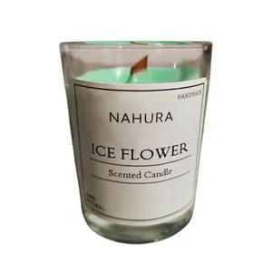 شمع لیوانی معطر مدل D001 با رایحه گل یخ زمان اتمام 10 ساعت