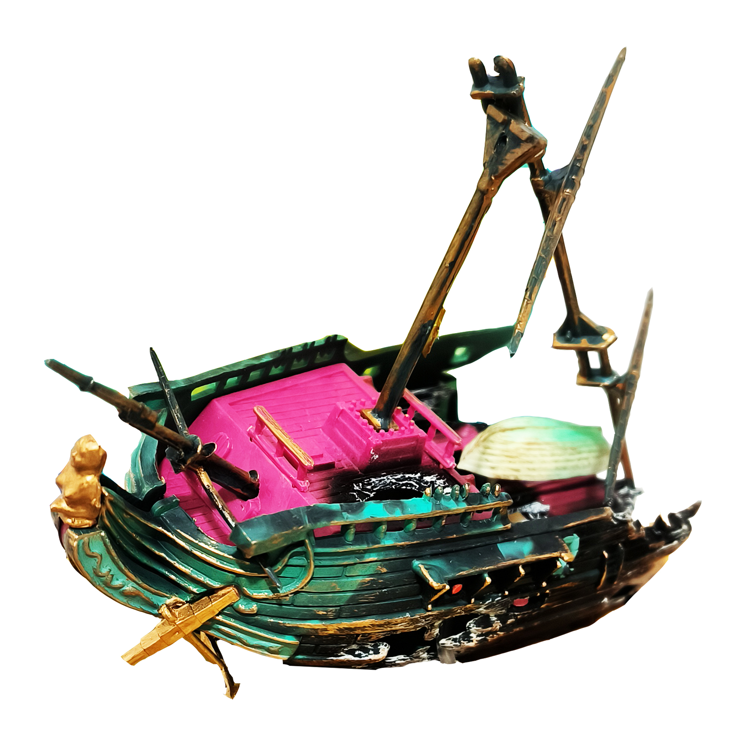 کشتی تزیینی آکواریوم مدل متحرک کد S02