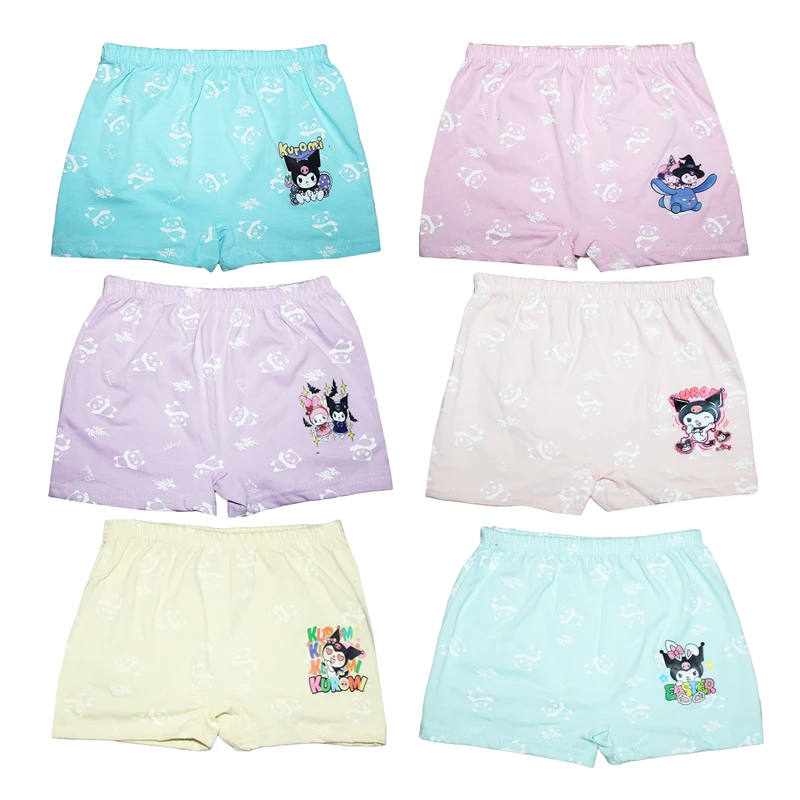 شورت پادار دخترانه مدل سوپر پنبه اعلا کد 1266 مجموعه 6 عددی