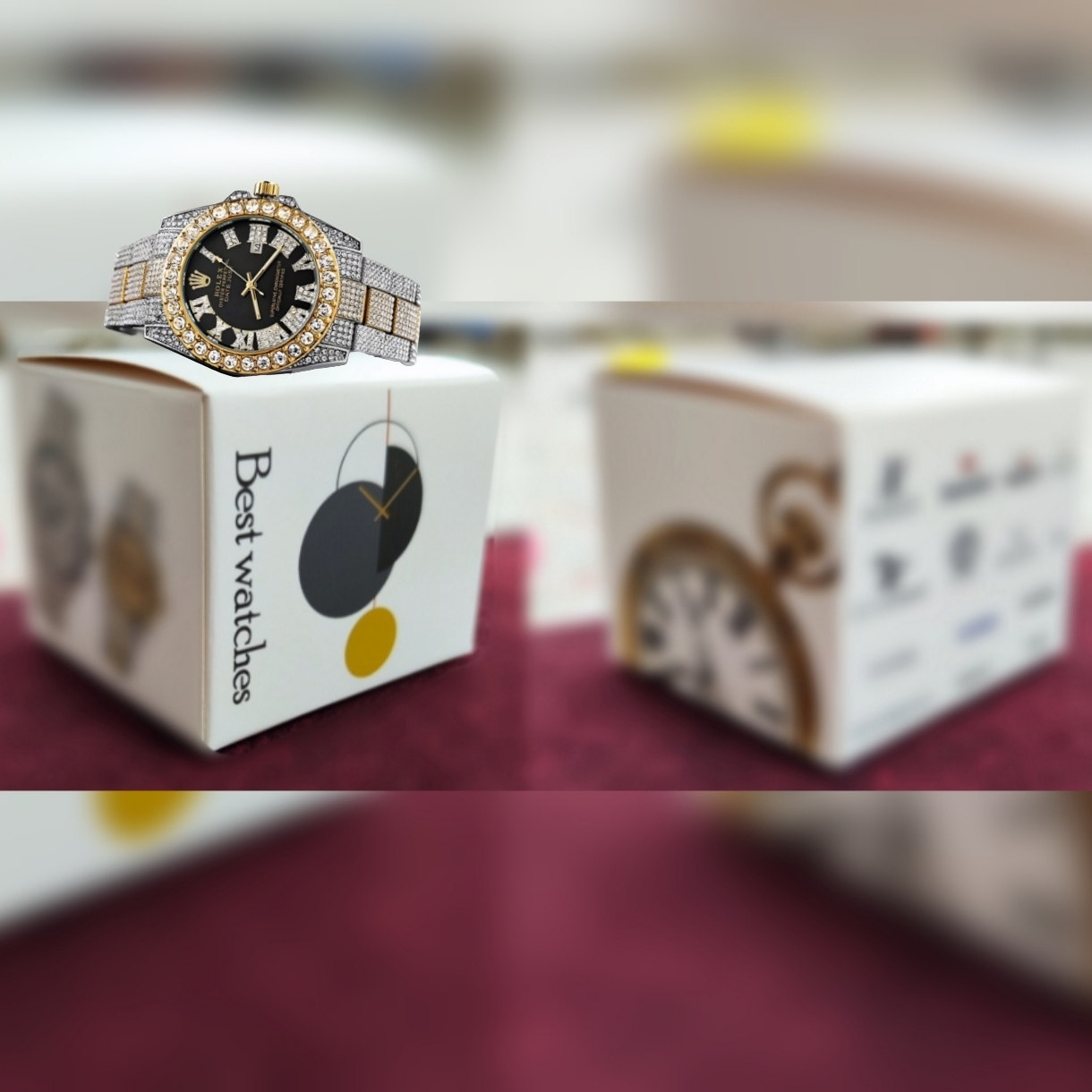 ساعت مچی عقربه ای  مدل فول نگین استون کد Av-Ro-1