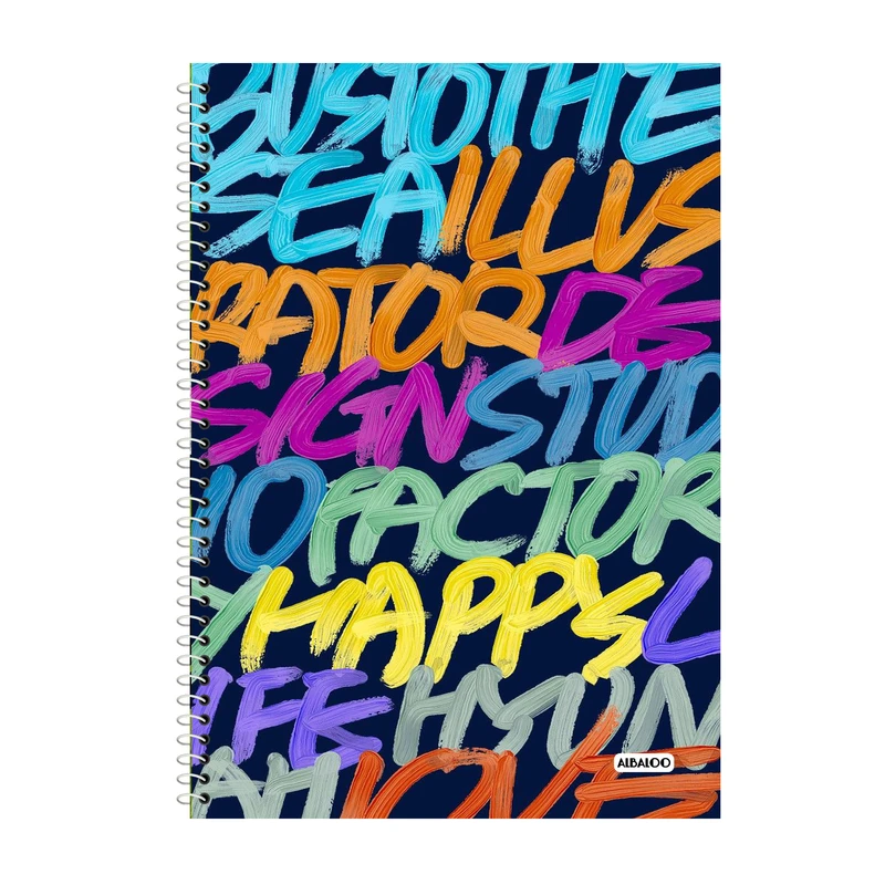 دفتر زبان 100 برگ آلبالو طرح فانتزی کد 2324