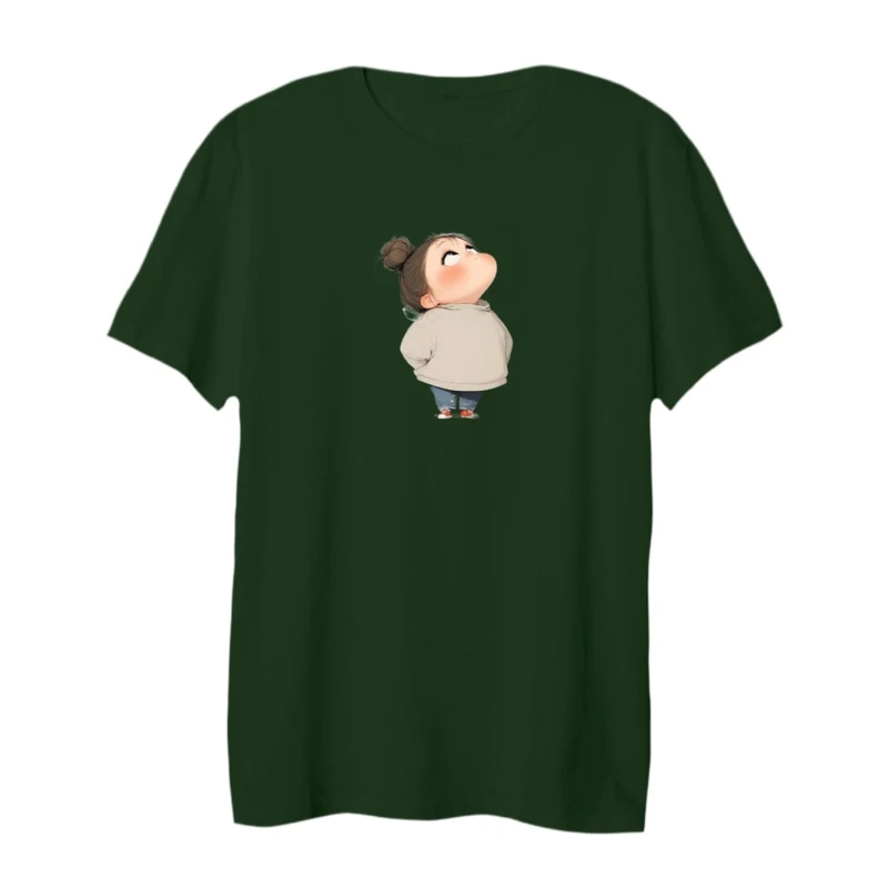 تی شرت لانگ آستین کوتاه زنانه مدل دخترک بامزه